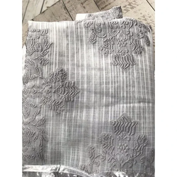 New Felicity Sheer Rod Pocket Panel Set 2 one 84” L One 108” L X 50” W Gray - Picture 3 of 3